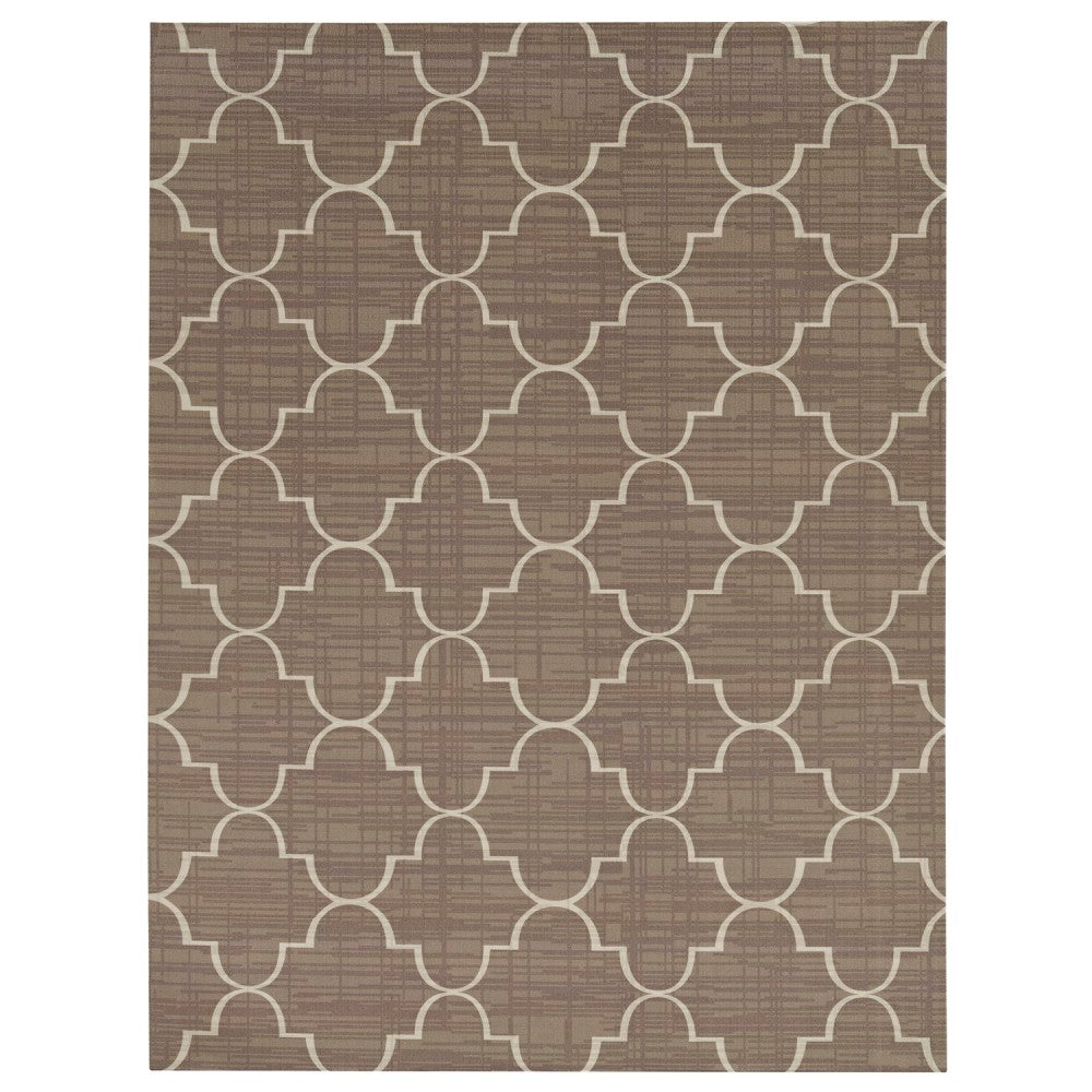 Foss Floors Area Rug, 6ftH x 8ftW, Roman, Taupe/White