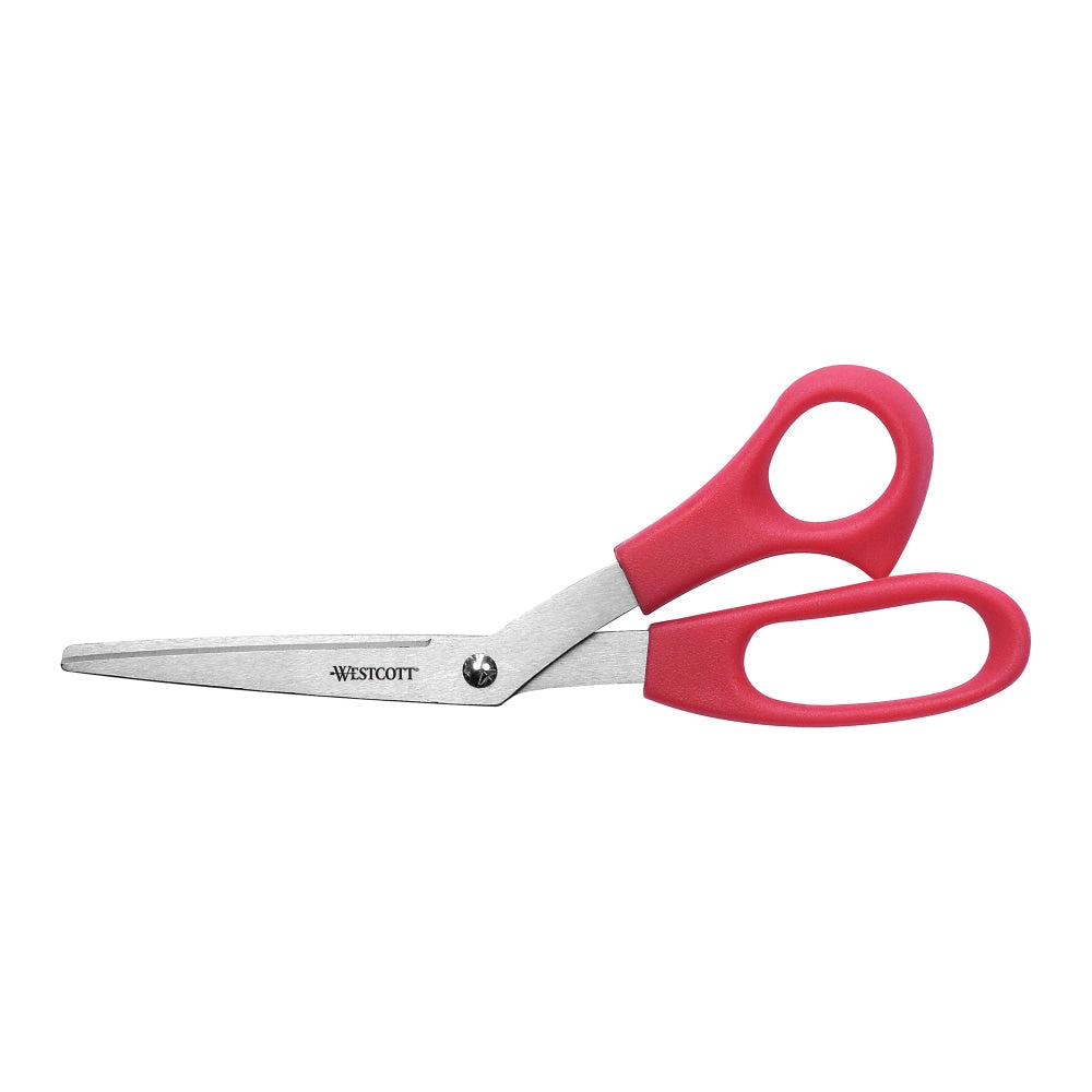 Westcott All-Purpose Value Stainless Steel Scissors, 8in, Bent, Red
