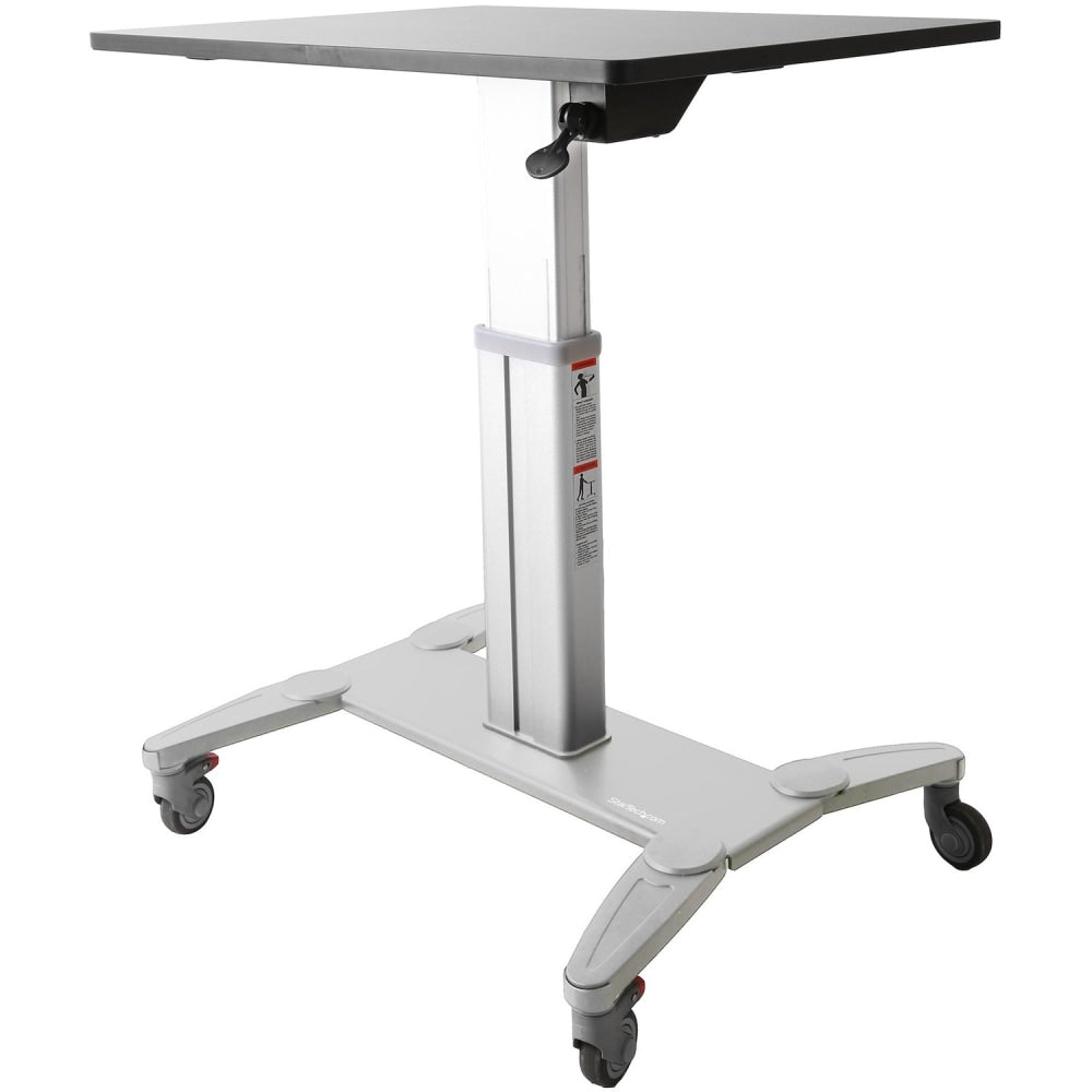 StarTech.com 28inW Mobile Sit-Stand Workstation, Silver