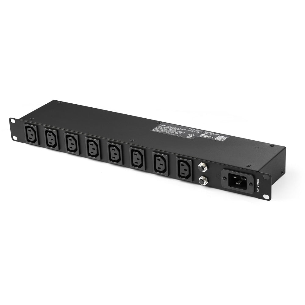 StarTech.com 1U 19in 8 Port Rack Mount PDU, IEC C13 Socket Rackmount Power Supply/ Strip, Horizontal Server Rack Surge Protector 16A 240V