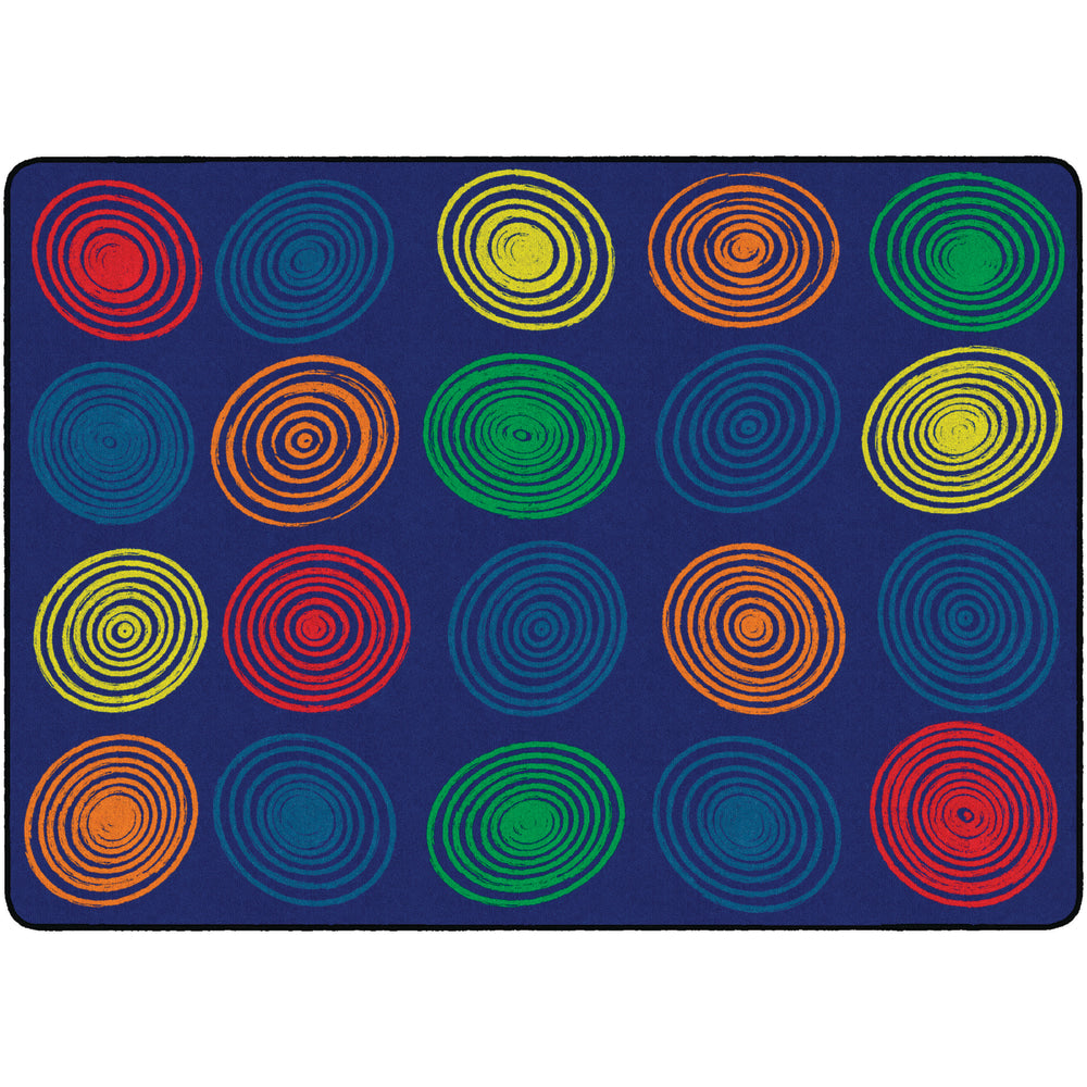 Flagship Carpets Circles Rug, Rectangle, 6ft x 8ft 4in, Primary