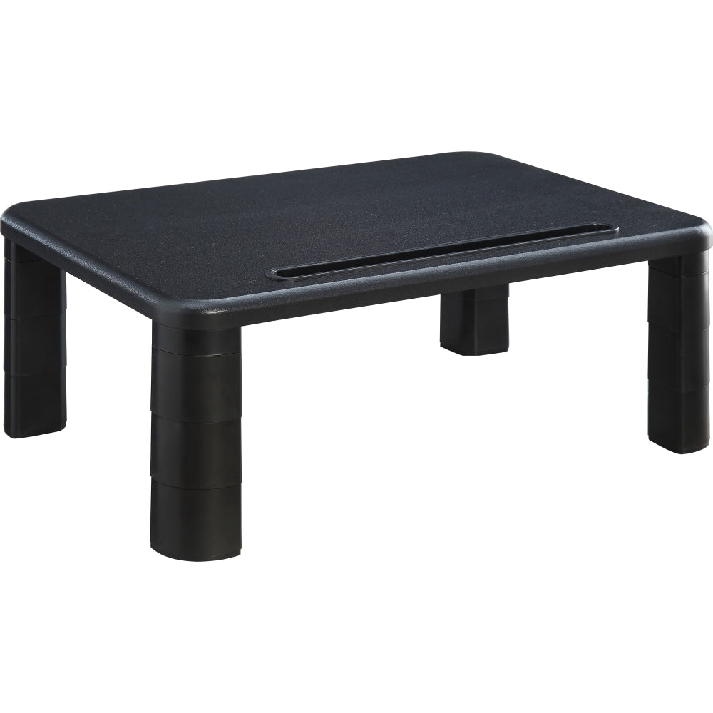 Lorell Height-Adjustable Monitor Riser - 4in Height x 19.8in Width - Desktop - Black