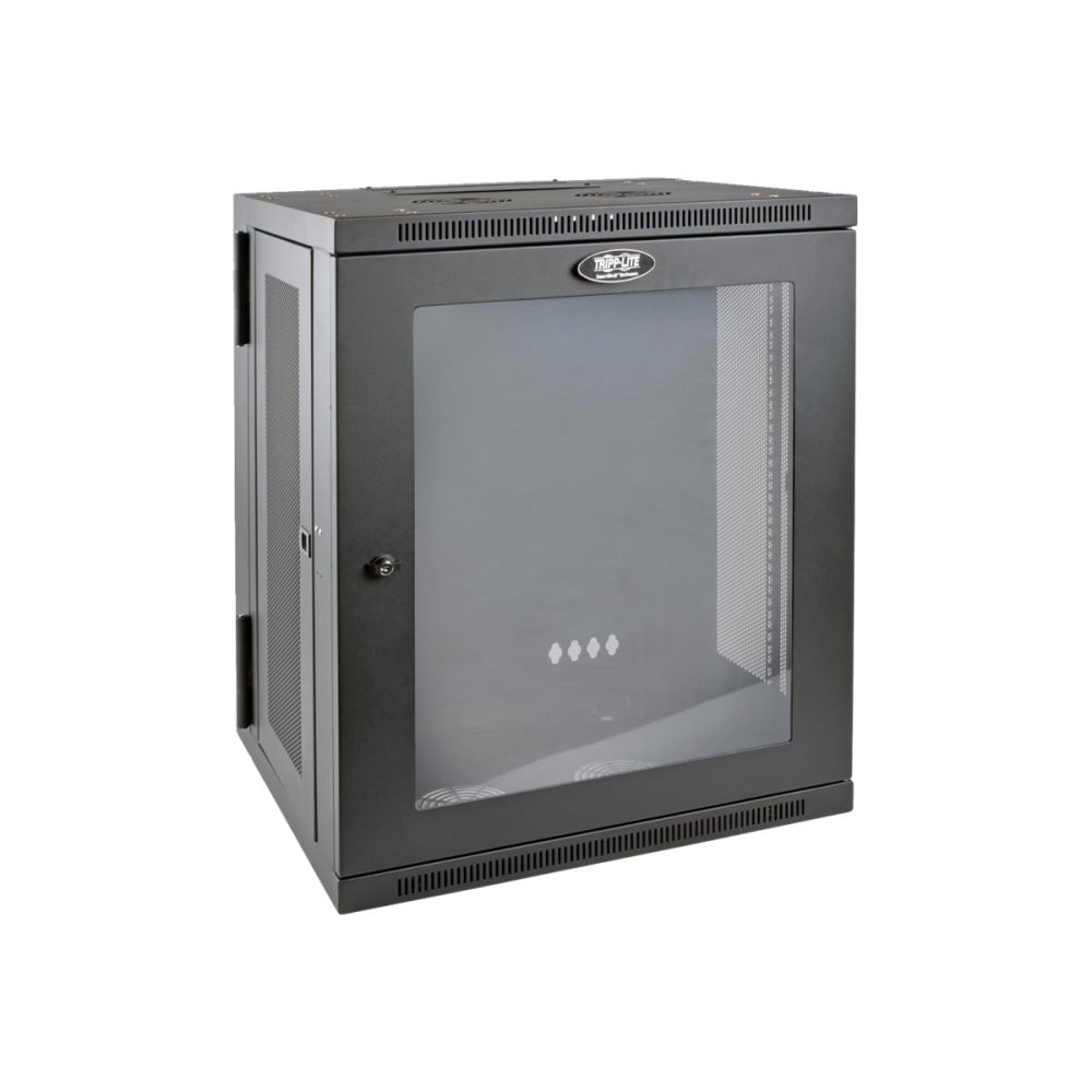 Tripp Lite 15U Wall Mount Rack Enclosure Server Cabinet w Hinged Acrylic Window - For LAN Switch, Patch Panel - 15U Rack Height x 19in Rack Width x 10.42in Rack Depth - Wall Mountable - Black Powder Coat