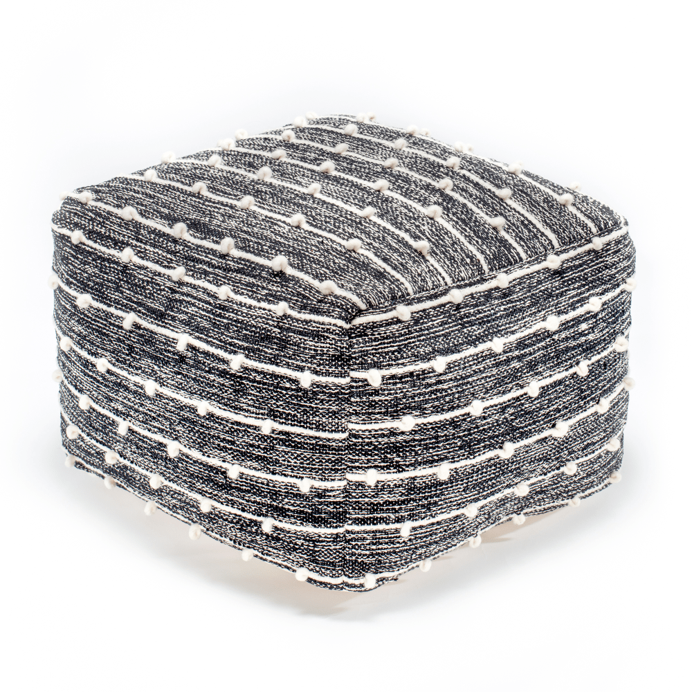 Anji Mountain Betty Boop Pouf Ottoman, Black/Ivory