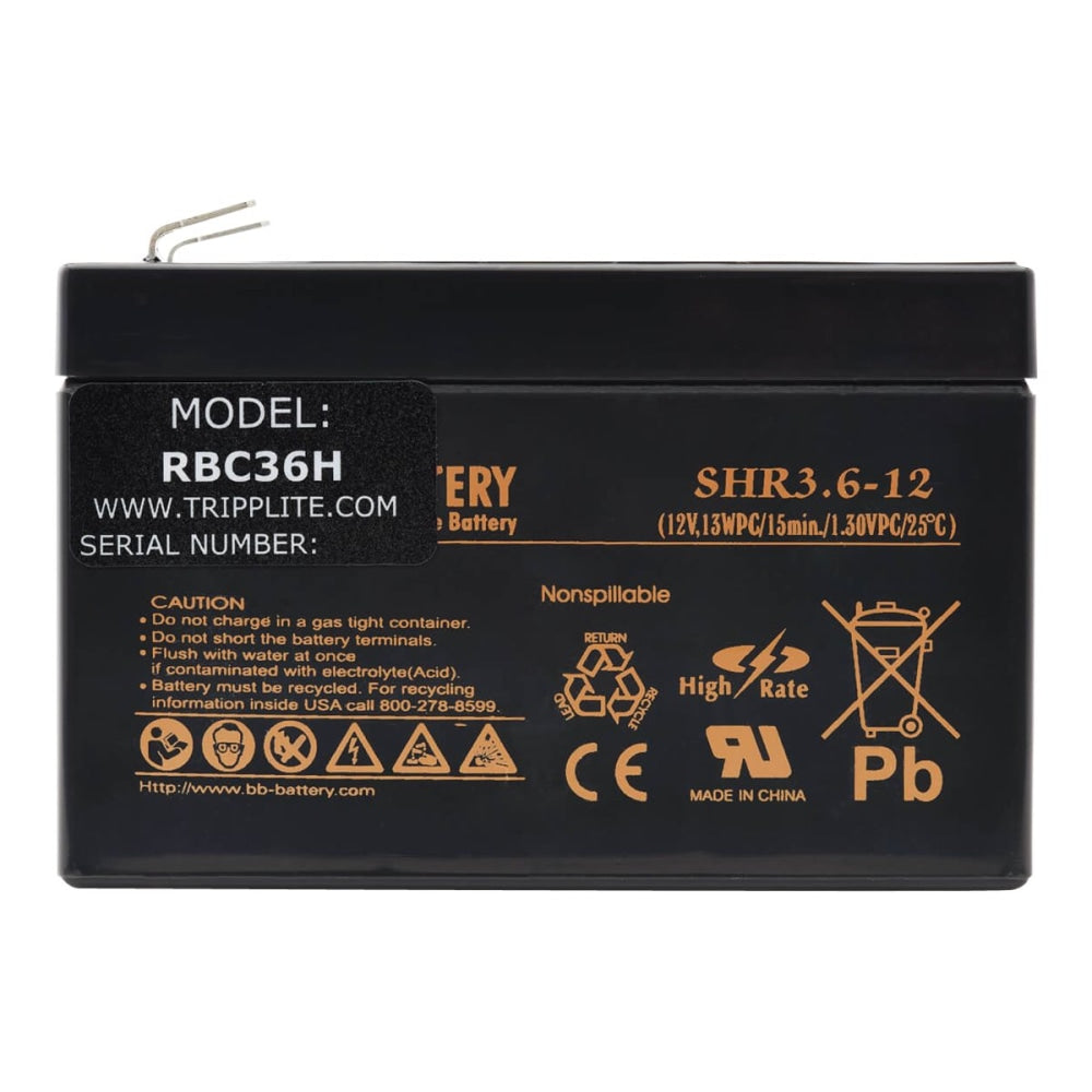Tripp Lite UPS Replacement Battery Cartridge for Select Tripp Lite AVR550U/AVRX550U UPS Systems, 12V - UPS battery - 1 x battery - 3.6 Ah