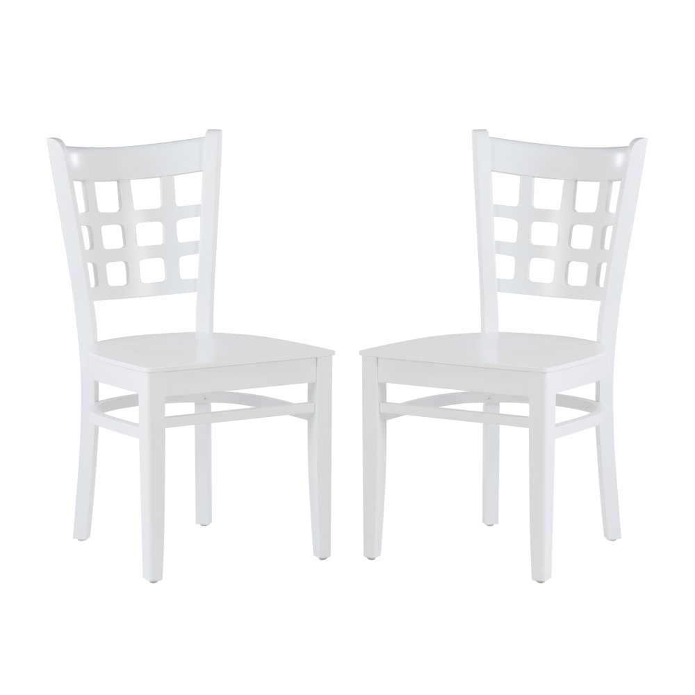 Linon Lassen Side Chairs, White, Set Of 2 Chairs