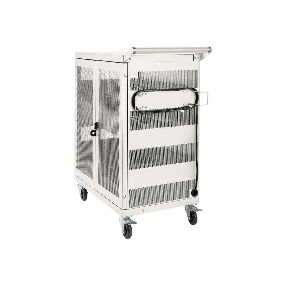 Tripp Lite 32-Port AC Charging Cart Storage Station Chromebook Laptop White - Cart (charge only) - for 32 notebooks - lockable - steel - white
