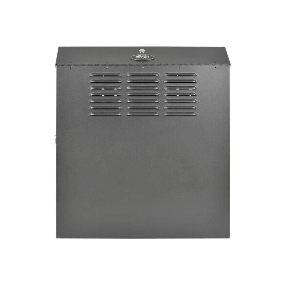 Tripp Lite 4U Wall Mount Low Profile Secure Rack Enclosure Cabinet Vertical - For Patch Panel, LAN Switch - 4U Rack Height x 19in Rack Width x 20in Rack Depth - Wall Mountable - Black Powder Coat - Steel - 150 lb Maximum Weight Capacity
