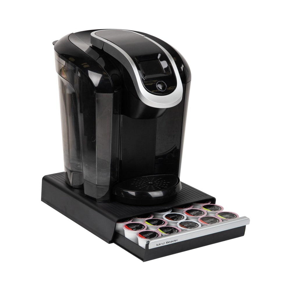 Mind Reader Anchor Collection Coffee Pod Drawer Countertop Organizer, 2-1/2in H x 10-1/2in W x 12-3/4in D, Black
