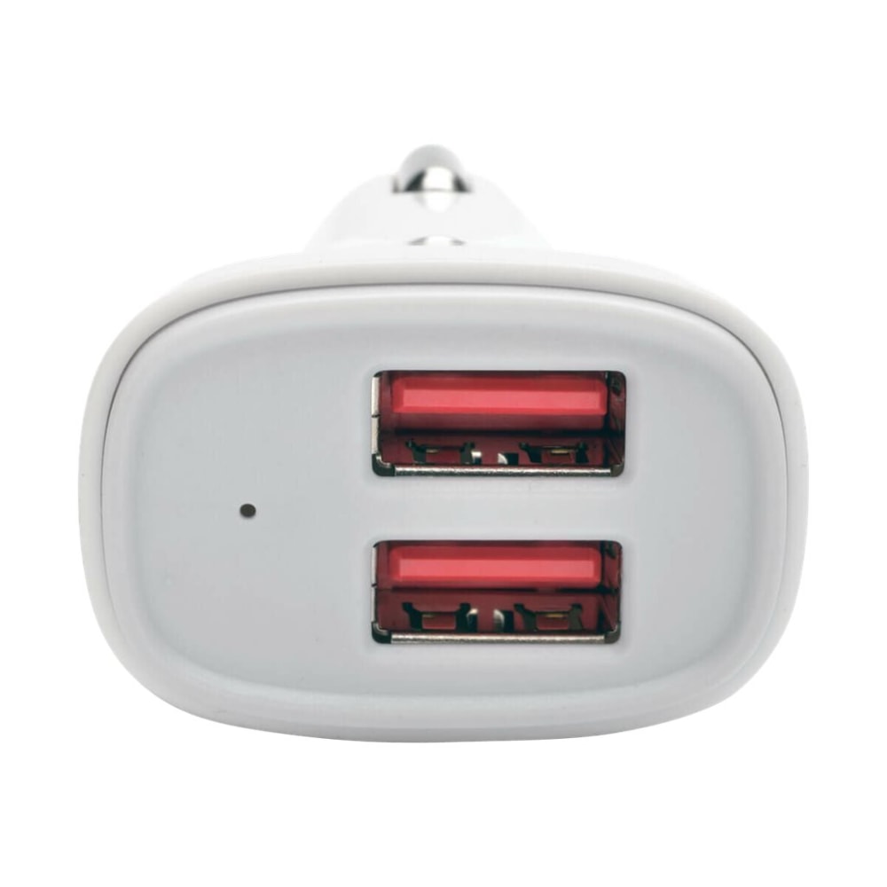 Tripp Lite USB Car Charger Dual-Port with Autosensing 5V 4.8A Fast Charger for Tablets and Cell Phones - Car power adapter - 24 Watt - 4.8 A - 2 output connectors (2 x USB) - white