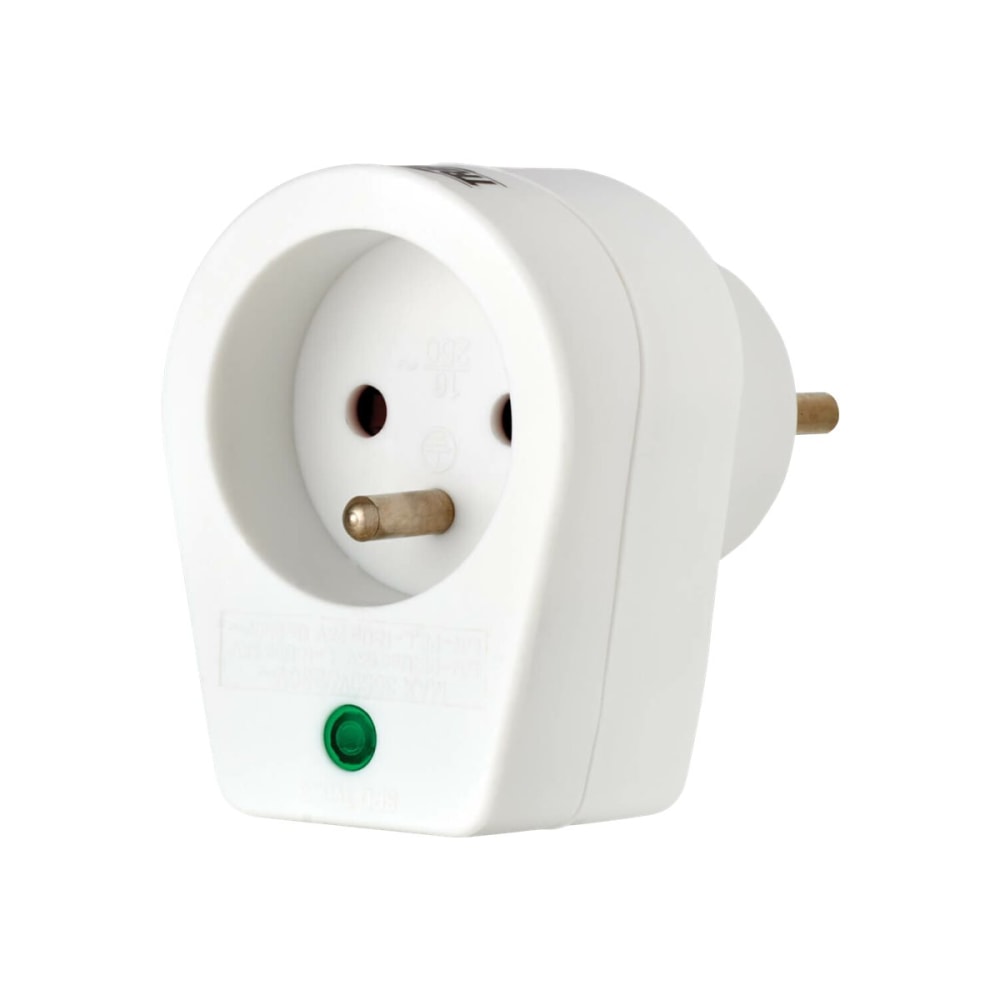 Tripp Lite 1-Outlet Surge Protector - French Type E Outlet, 220-250V AC, 16A, Direct Plug, Type E Plug, White - Surge protector - 16 A - AC 230 V - output connectors: 1 - white