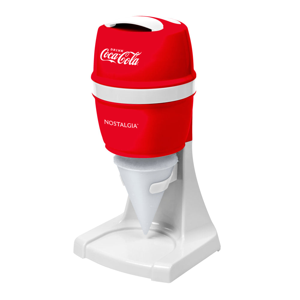 Coca-Cola CKESHVICE2CR Electric Shaved Ice & Snow Cone Maker, 6-1/4in x 12-15/16in, Red