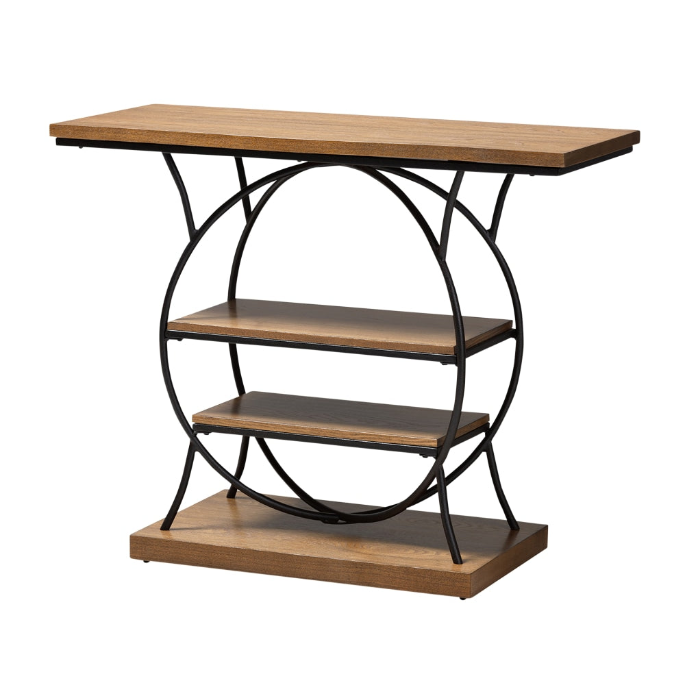 Baxton Studio Vintage Console Table, 31-1/2inH x 39inW x 15-15/16inD, Walnut/Bronze
