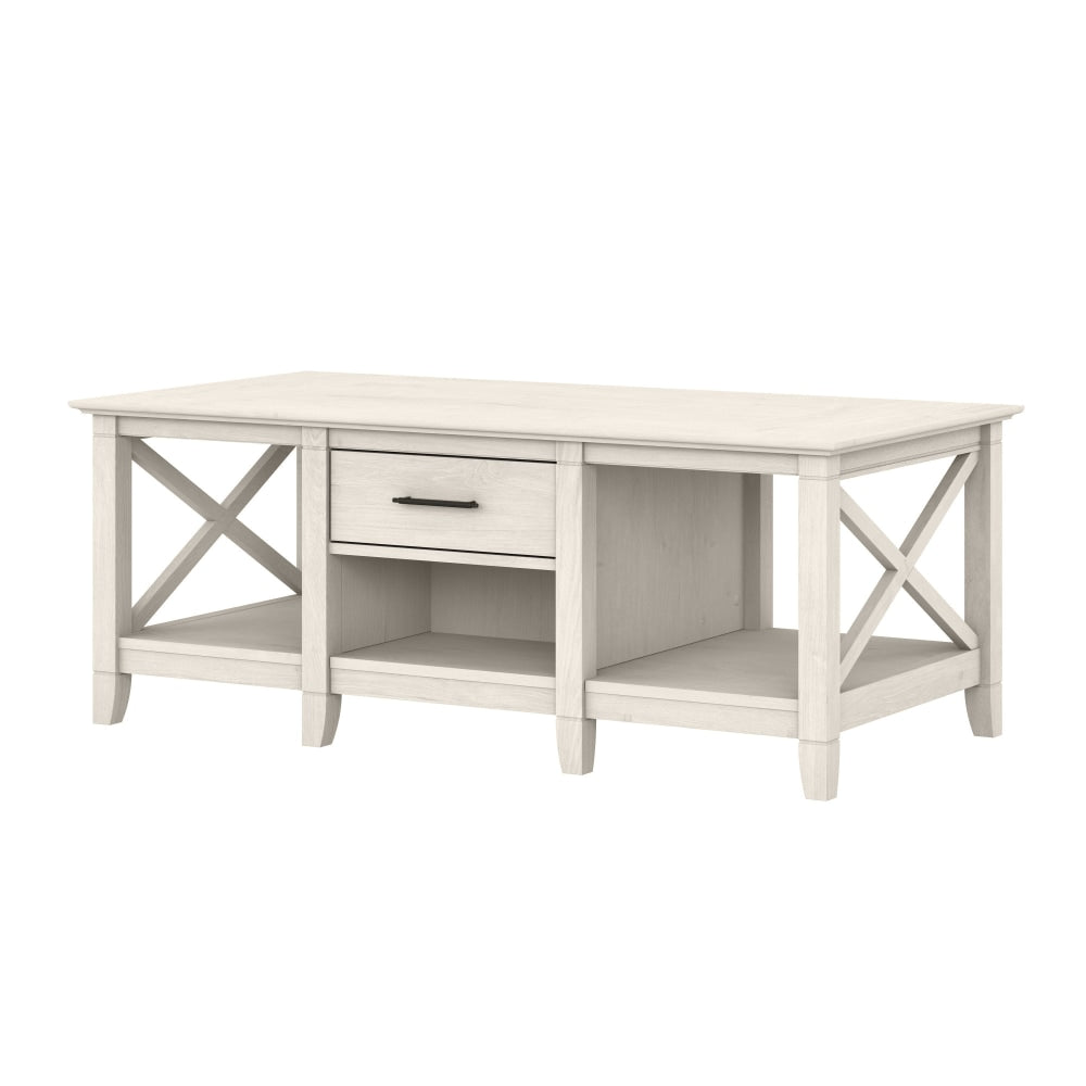 Bush Furniture Key West Coffee Table With Storage, Linen White Oak, Standard Delivery