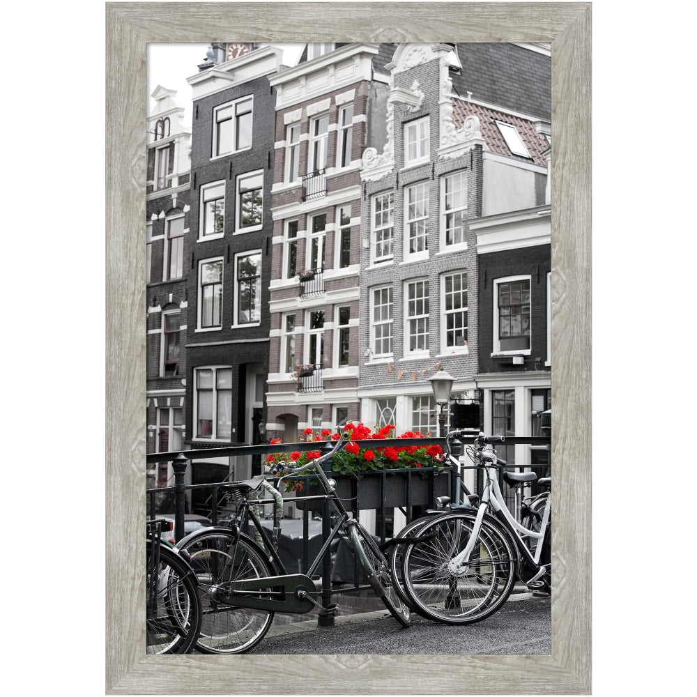 Amanti Art Narrow Picture Frame, 34in x 24in, Matted For 20in x 30in, Dove Graywash