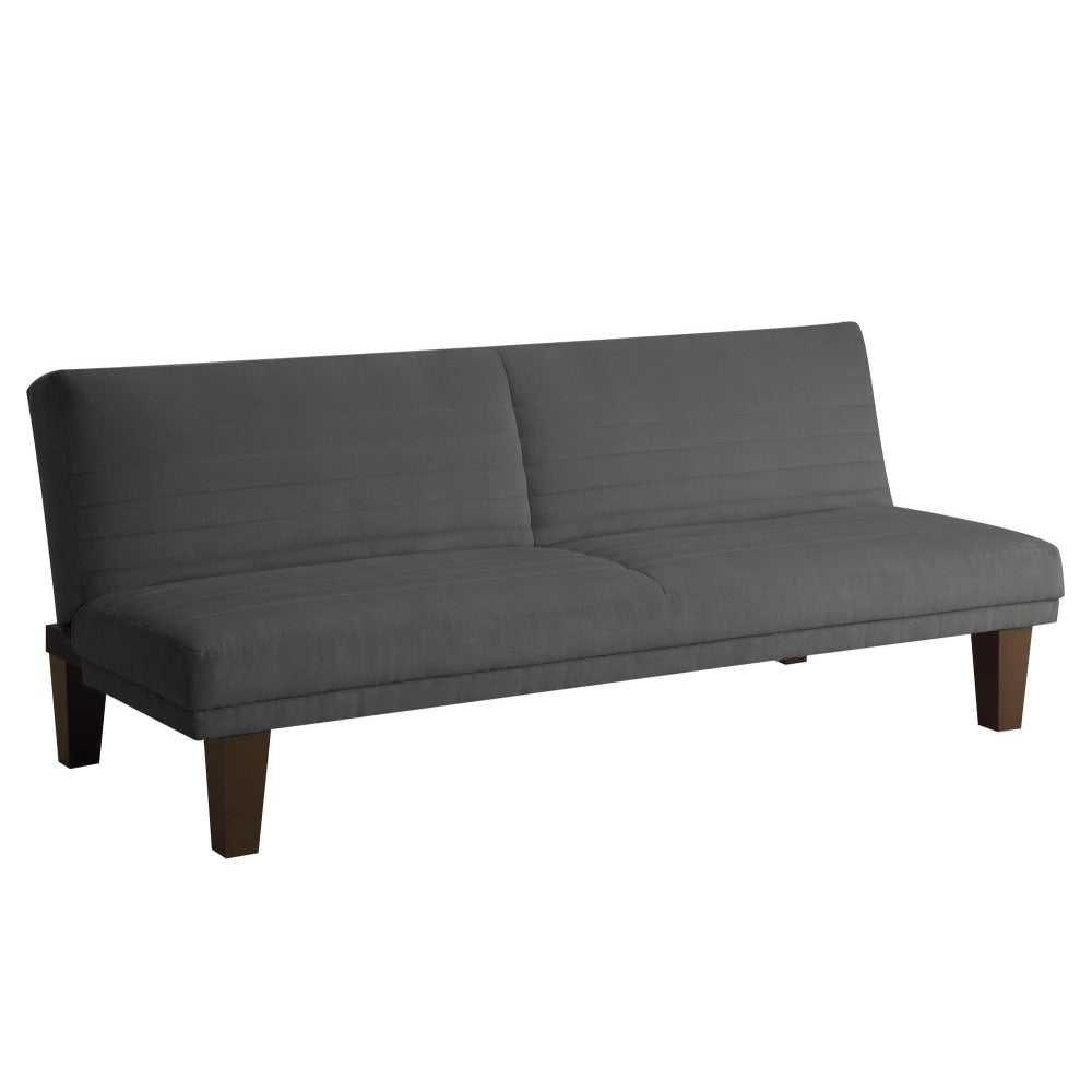 DHP Dillan Futon, Faux Leather, 29inH x 69inW x 30inD, Gray