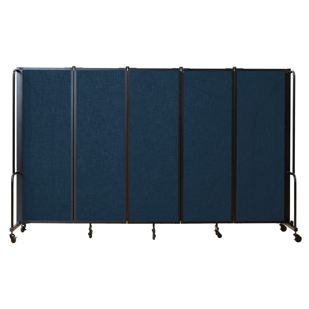 National Public Seating Room Divider, 5-Section, 72inH x 27inW x 118inD, Blue