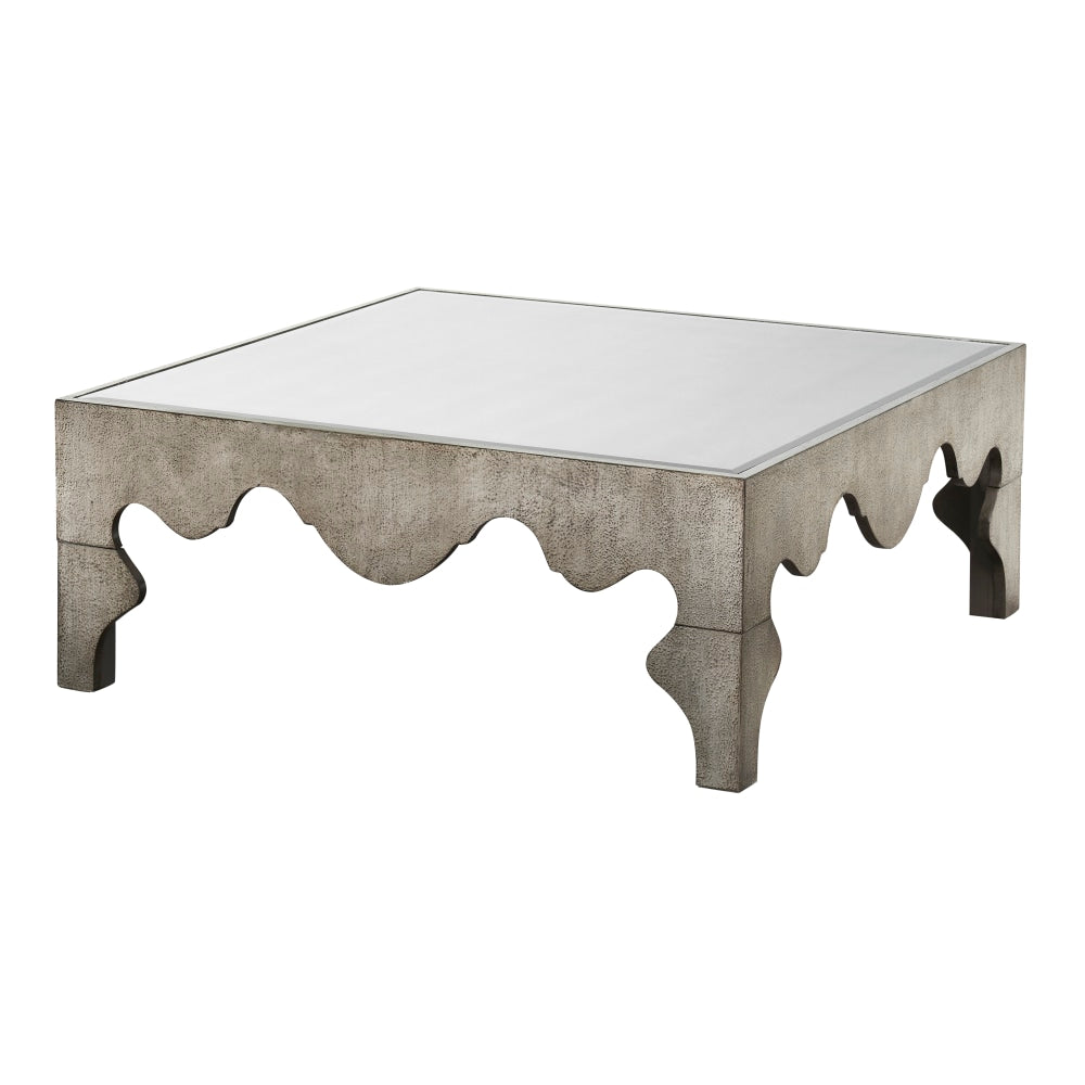 Coast to Coast Camilla Coffee Table, 16inH x 40inW x 40inD, Seville Textured & Mirror Finish