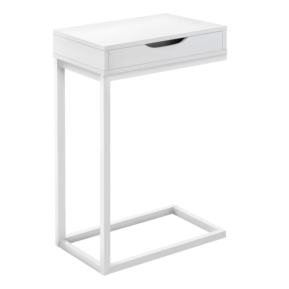 Monarch Specialties Mona Accent Table, 24-1/2inH x 16inW x 10-1/4inD, White