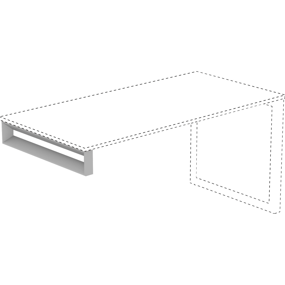 Lorell Relevance Series Desk Leg Frame, Short Side, Silver, For 23 5/8inD Desk