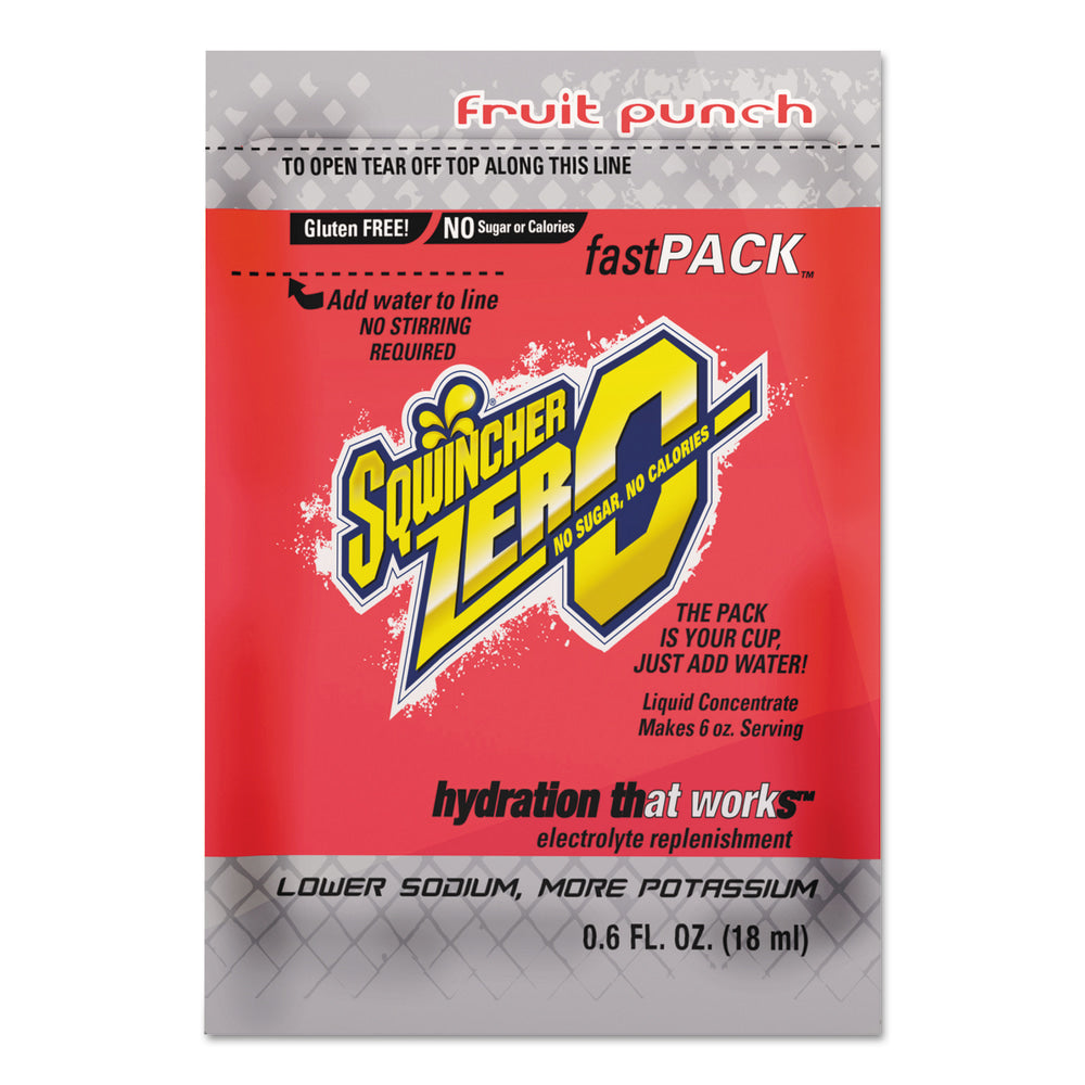 Sqwincher Fast Pack Electrolyte Replenishment Concentrate, Fruit Punch Lite, 0.6 Oz, Case of 200
