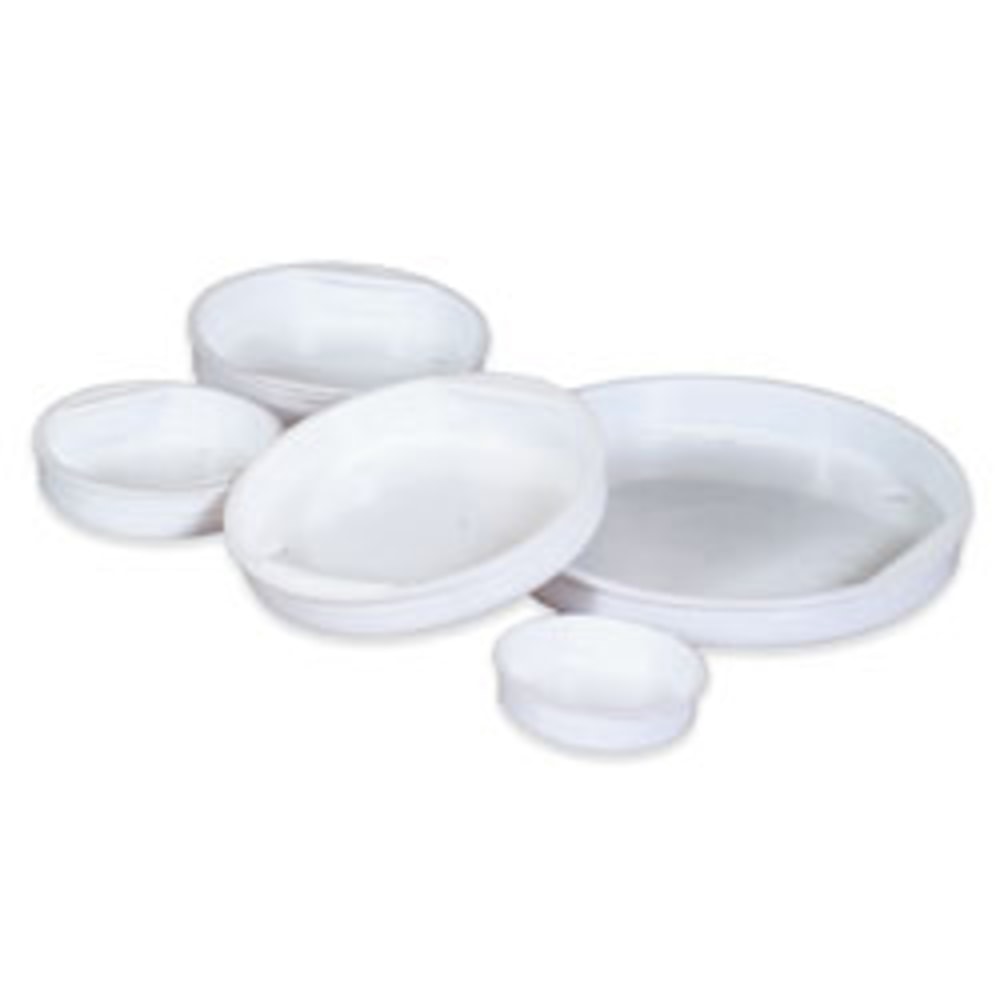 Partners Brand Plastic End Caps, 3in, White, Pack Of 100