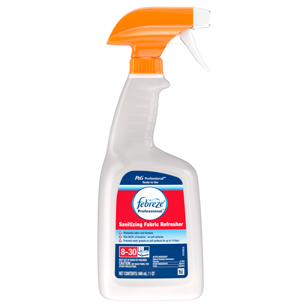 Febreze Professional Sanitizing Fabric Refresher, Light Scent, 32 Oz Bottle, Case Of 6
