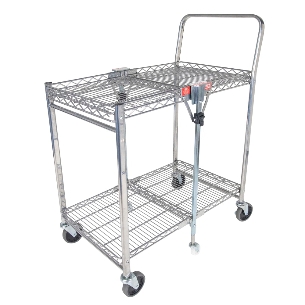 Bostitch Small Stow-Away Folding Cart, 39in x 19-1/2in x 31in, Chrome