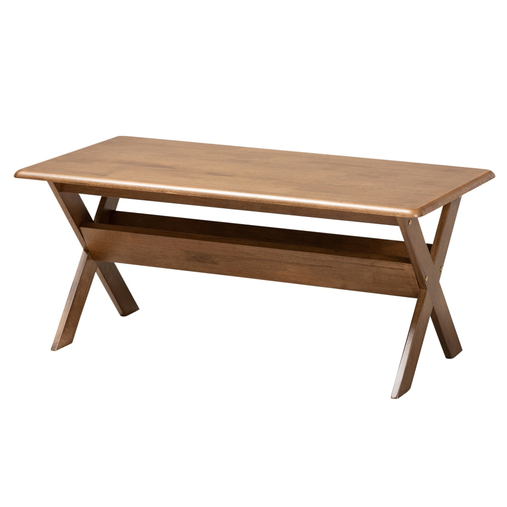 Baxton Studio Transitional Coffee Table, 17-9/16inH x 41inW x 20-7/8inD, Walnut Brown