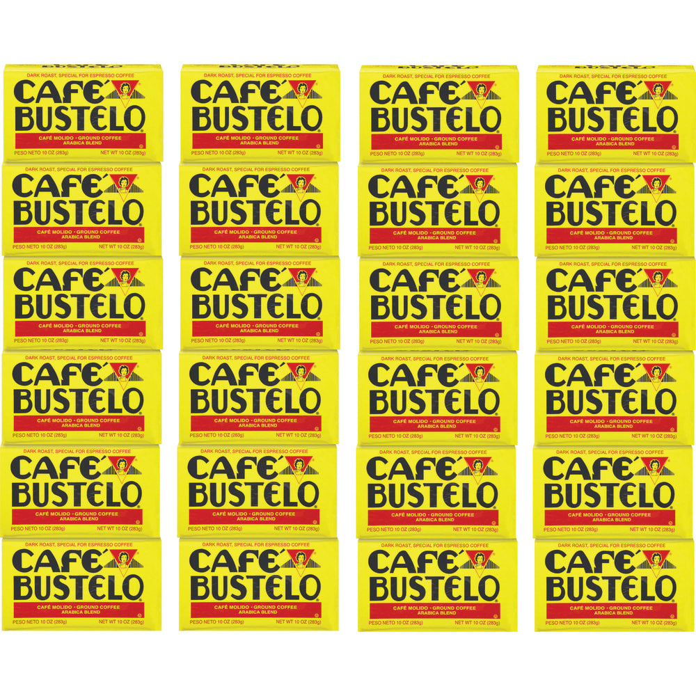 Cafe Bustelo Arabica Ground Canister Coffee, Dark Roast, 10 Oz, Case Of 24 Canisters