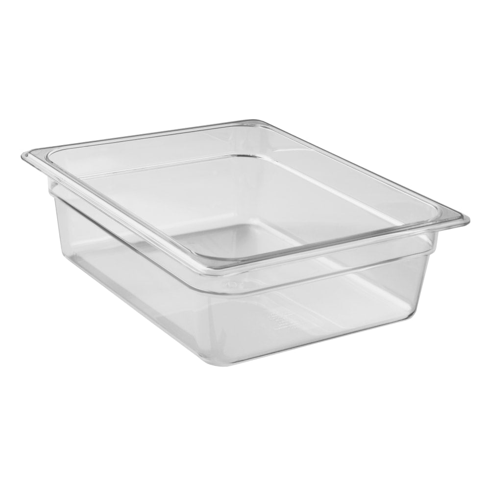 Cambro Camwear GN 1/2 Size 4in Food Pans, 4inH x 10-1/2inW 12-3/4inD, Clear, Set Of 6 Pans