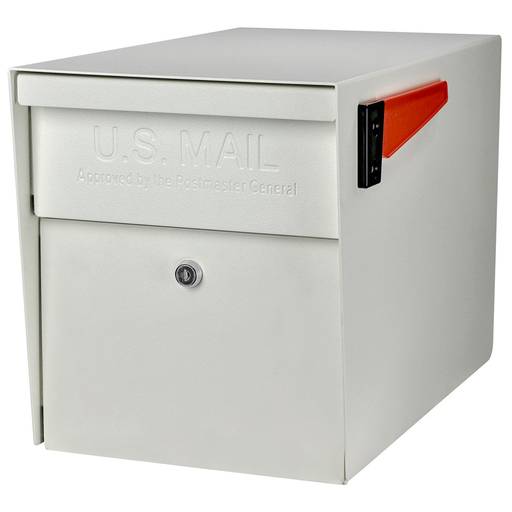 Mail Boss Curbside Locking Mailbox, 13 3/4in x 11 1/4in x 21in, White