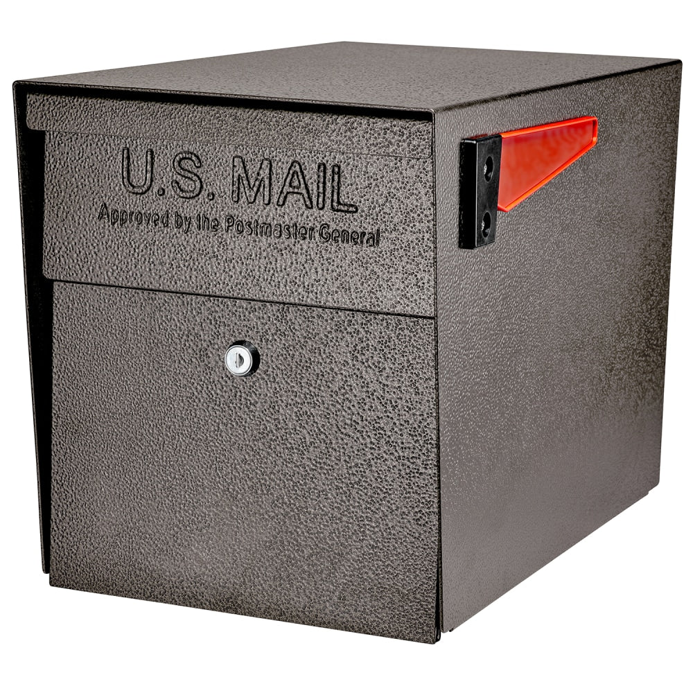 Mail Boss Curbside Locking Mailbox, 13 3/4in x 11 1/4in x 21in, Bronze
