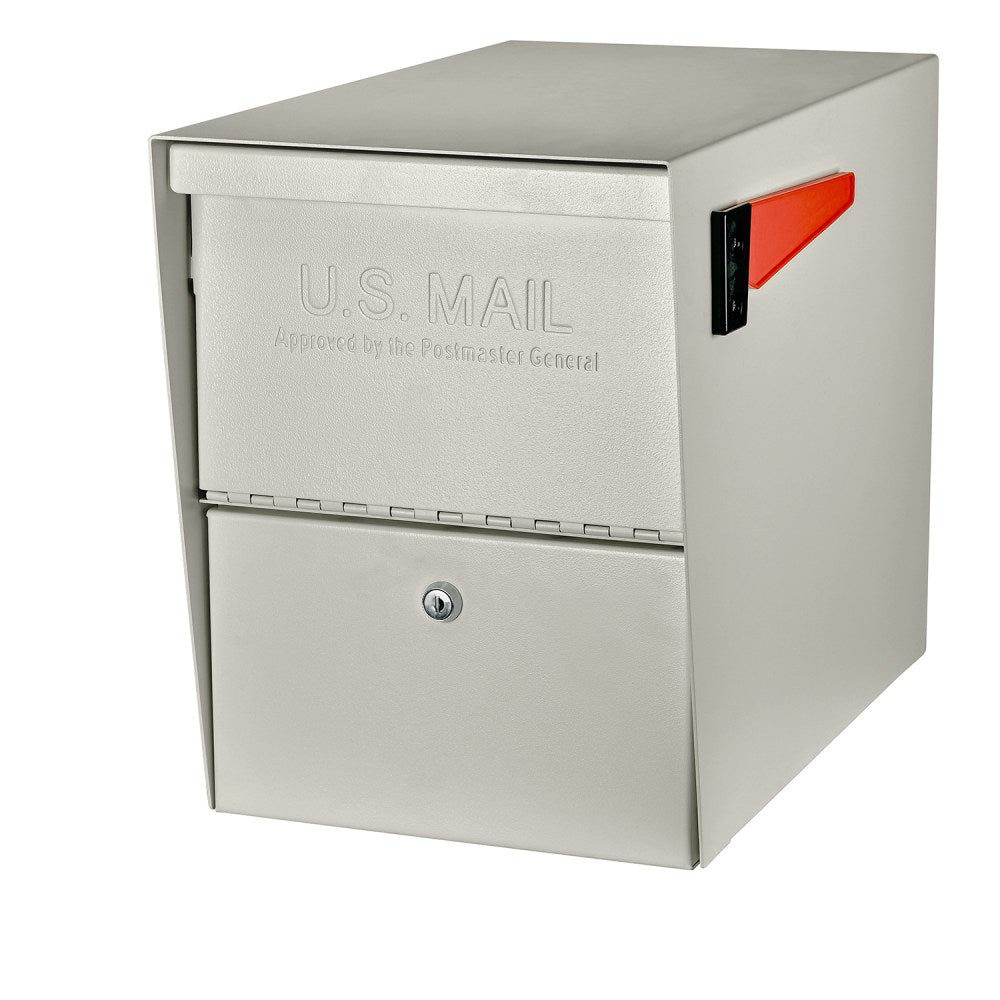 Mail Boss Package Master Locking Mailbox, 16 1/2inH x 12inW x 21 1/2inD, White