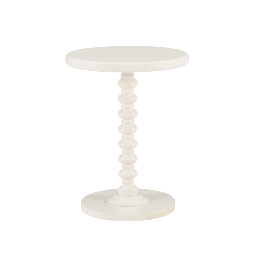 Powell Jarsky Round Spindle Side Table, 22-1/4inH x 17inW x 17inD, Off White