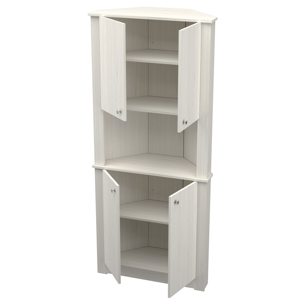 Inval America Tall Corner Storage Cabinet, 40inH x 14-13/16inW x 31-1/2inD, Washed Oak