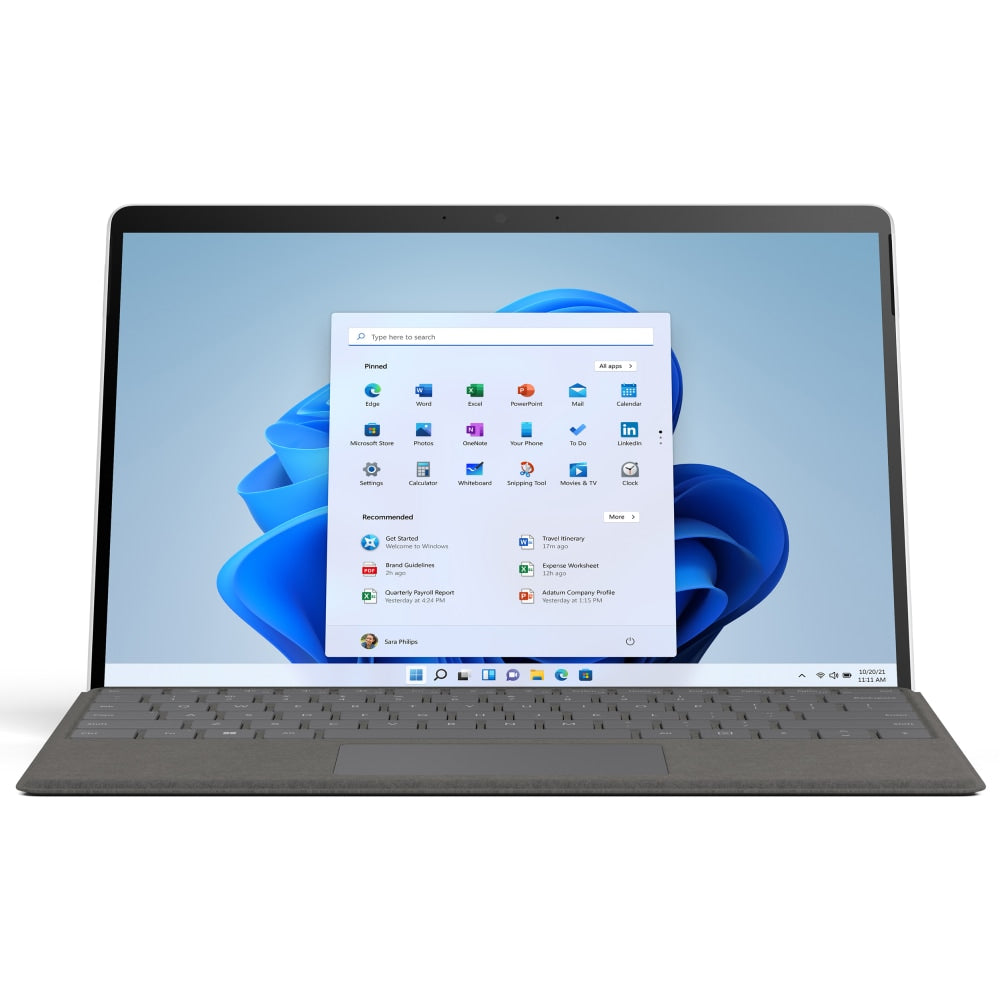 Microsoft Surface Pro X Tablet, 13in Screen, 16GB Memory, 256GB Solid State Drive, Windows 11, Platinum