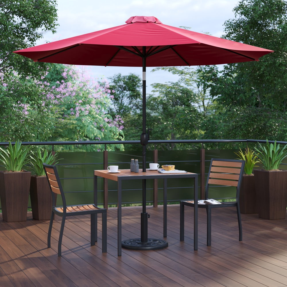 Flash Furniture Lark 5-Piece All-Weather Deck/Patio Set, Red