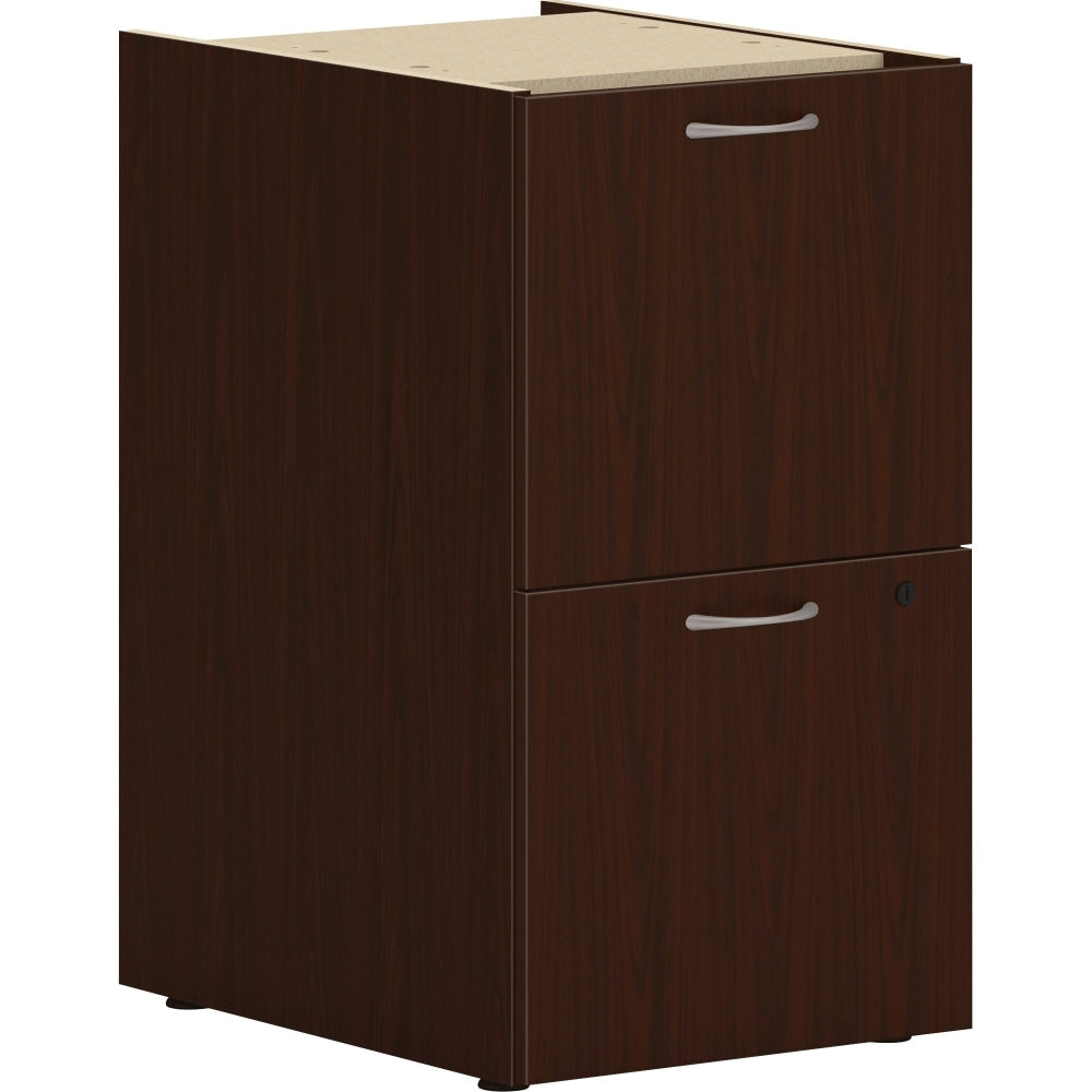 HON Mod 20inD Vertical 2-Drawer Support File Pedestal File Cabinet, Mahogany