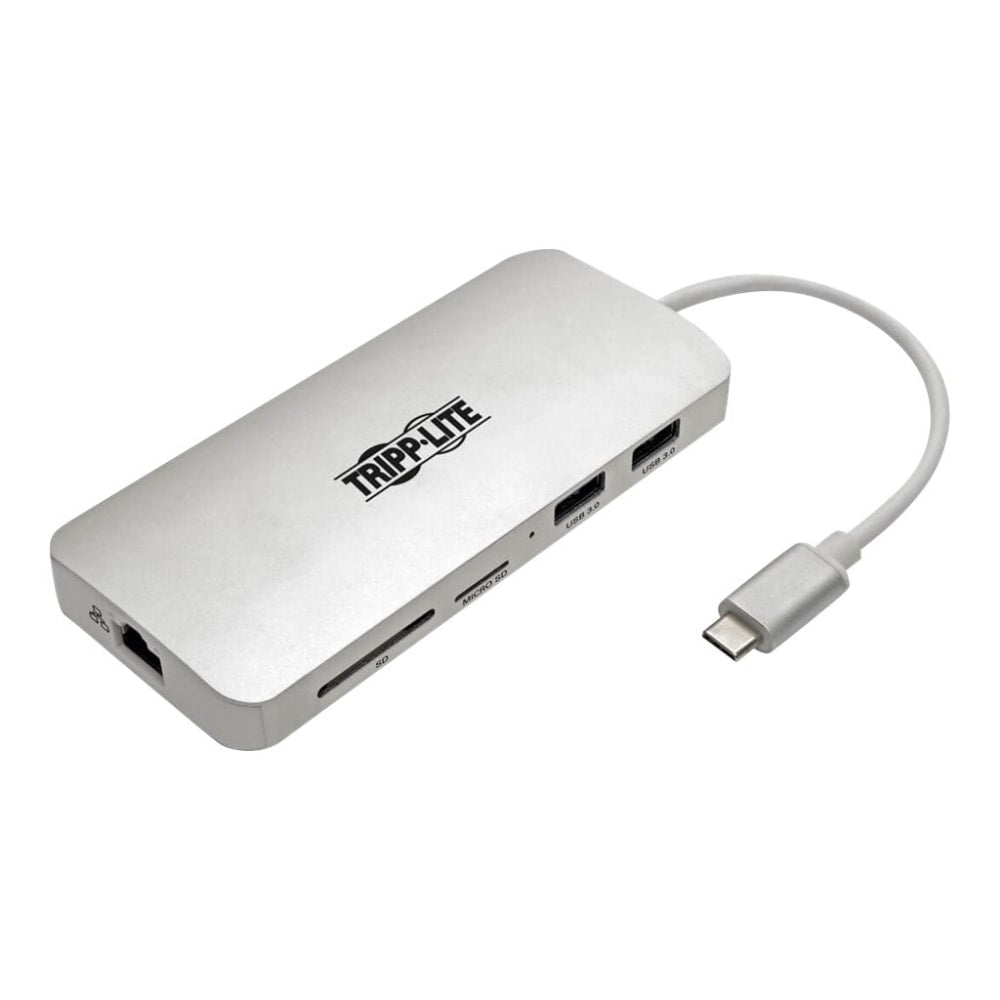 Tripp Lite USB C Docking Station, 4K @ 30 Hz, HDMI, Thunderbolt 3, USB-A Hub, PD Charging, SD/Micro SD, GbE, USB Type C, USB-C - Docking station - USB-C 3.1 / Thunderbolt 3 - HDMI - 1GbE