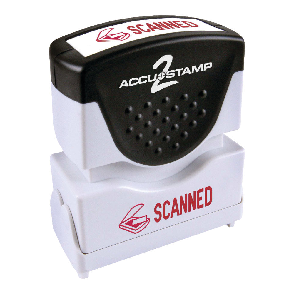 AccuStamp2 Scanned Stamp, Shutter Pre-Inked One-Color SCANNED Stamp, 1/2in x 1-5/8in Impression, Red Ink