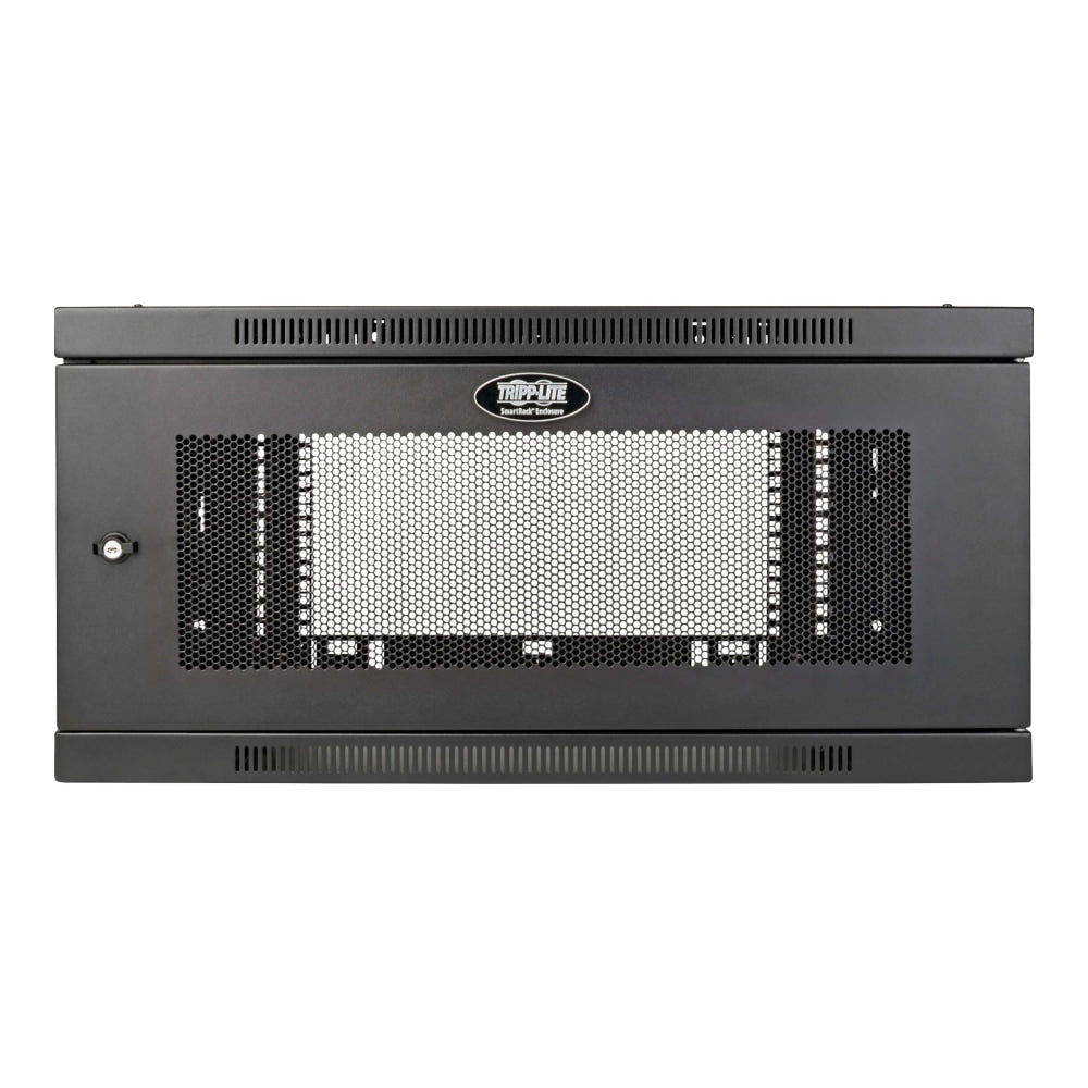 Tripp Lite SmartRack 6U Low-Profile Switch-Depth-Plus Wall-Mount Rack Enclosure Cabinet, Wide - Rack enclosure cabinet - wall mountable - black - 6U - 19in