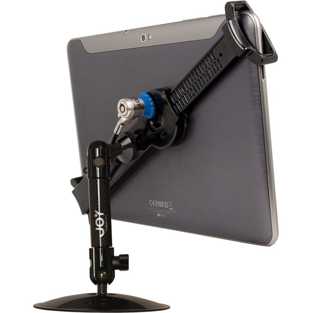 The Joy Factory LockDown Universal Desk/Countertop Carbon Fiber Stand w/ Key Lock for 7in - 10.5in Tablets - 8.5in x 1.3in x 5.8in x - Carbon Fiber