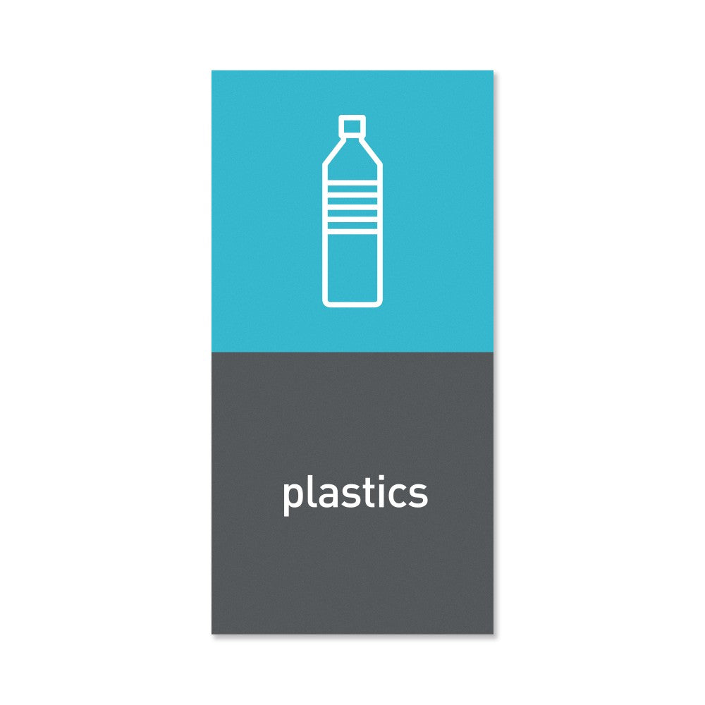 simplehuman Magnetic Plastic Trash Label, 4in x 8in, Gray