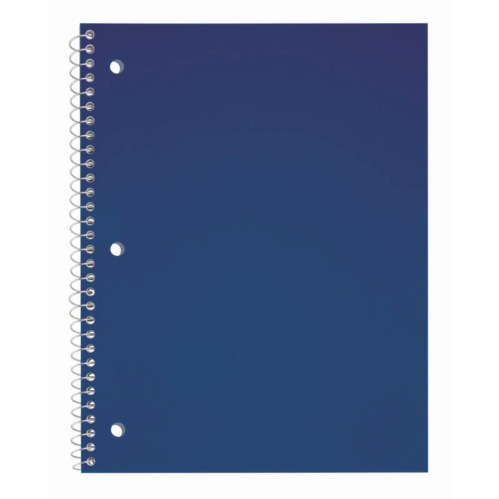 Just Basics Poly Spiral Notebook, 8in x 10-1/2in, 1 Subject, College Ruled, 70 Sheets, Blue