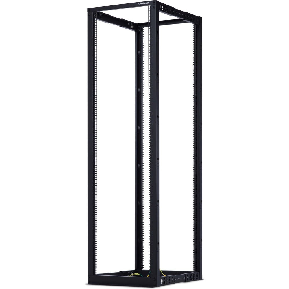 CyberPower CR45U40001 Knock down open frame rack (for assembly) - 45U 19in 4-post Open Frame Rack, 600mm wide, 22in-40in depth adjustable, black, 1760lbs (800kg) loading capacity, ships knock-down, 5 year warranty