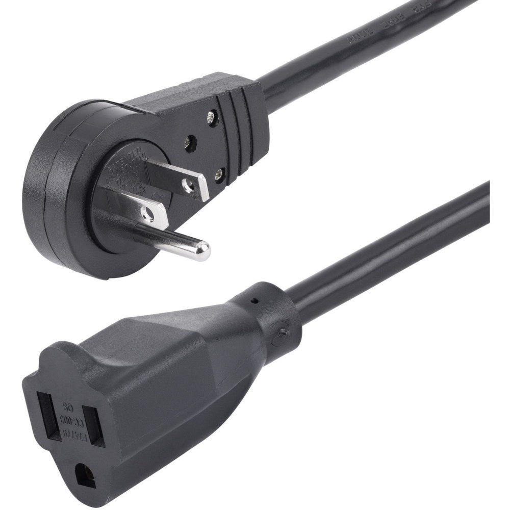 StarTech.com Rotating Flat Plug Extension Cord, 10ft, Black