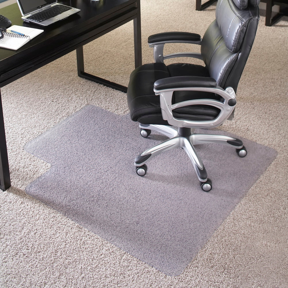 Flash Furniture Big & Tall Carpet Chair Mat With Lip, 45in x 53in, Clear