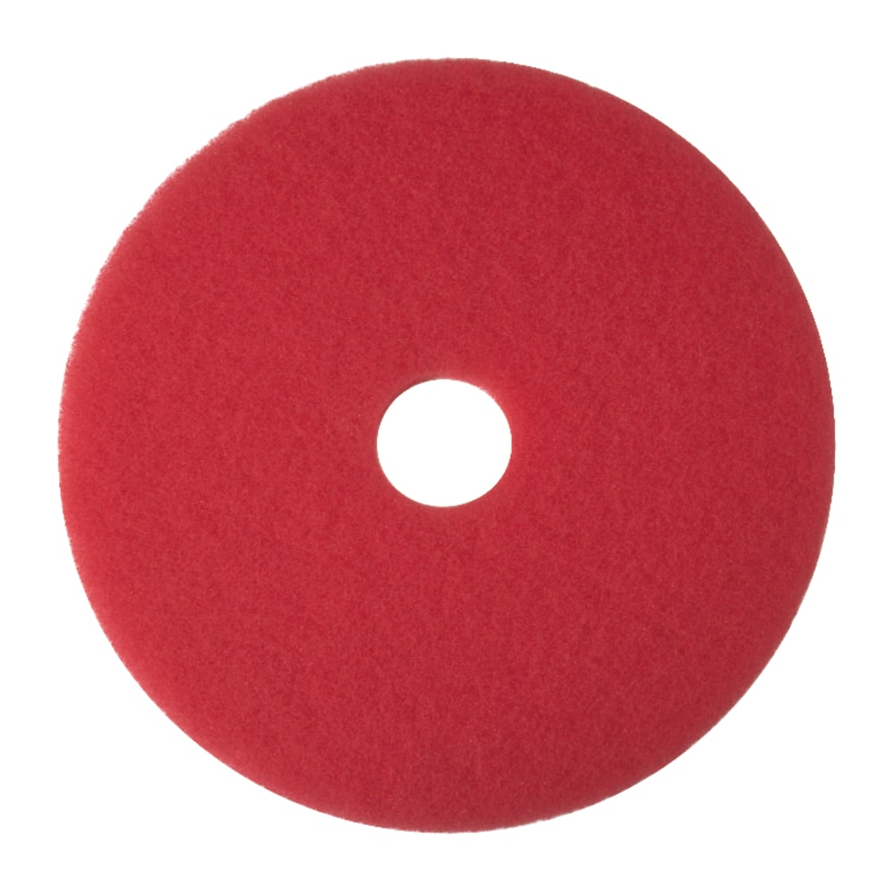 Niagara 5100N Buffing Floor Pads, 13in Diameter, Red, Case Of 5