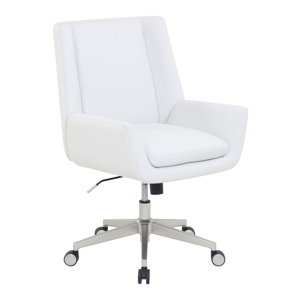 Serta SitTrue Montair Faux Leather Mid-Back Manager Chair, White